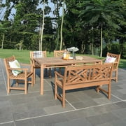 Cambridge Casual Willem Outdoor Teak Bench - Gray