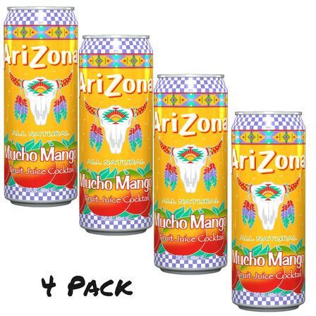 ( 4 Pack ) Arizona Mucho Mango Fruit Juice Cocktail, 22 Fl. Oz.
