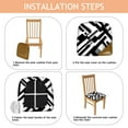 thumbnail image 4 of Black Modern Art Geometric Seat Covers for Dining Room Chairs Set Of 4,Stretch Printed Washable Chair Seat Cover with Elastic Ties and Button,Removable Waterproof Couch Cushion Covers, 4 of 6