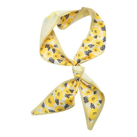 Unique Bargains 1 Pc Headband Flower Long Ribbon Hairband for Women Yellow