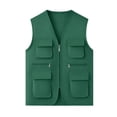 thumbnail image 5 of TGSLY Utility Cargo Vest for Children Lightweight Zip Up Sleeveless Layering Gilet Loose Casual Solid Color Fall Winter Outdoor Waistcoat 7-8 Years, 5 of 7
