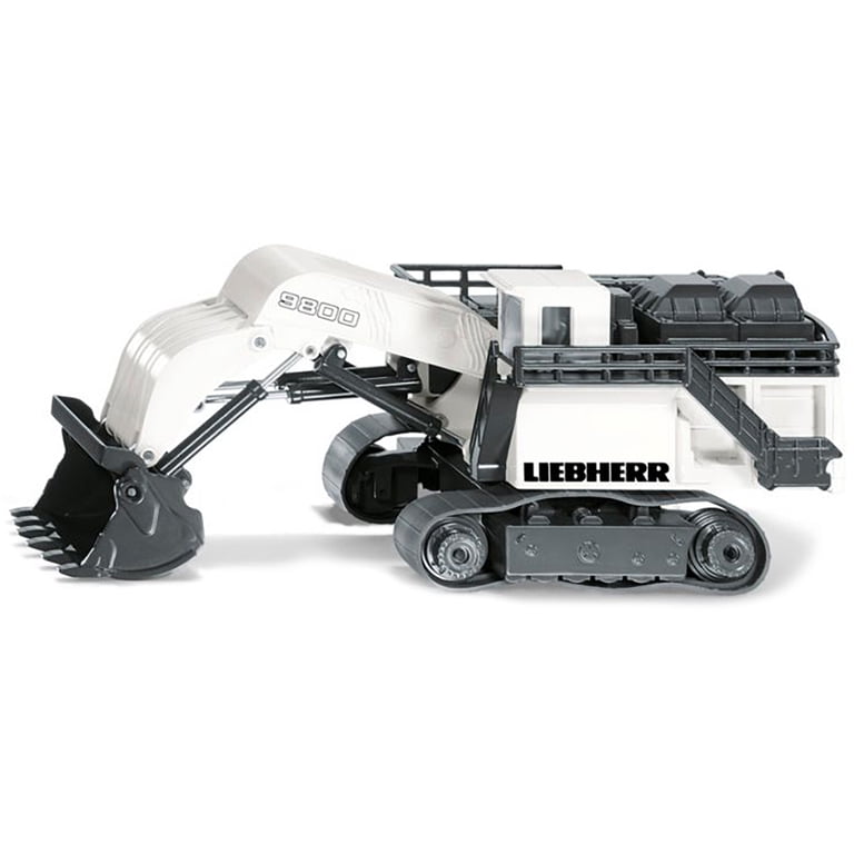 Liebherr R9800 Mining Excavator White and Gray 1/87 (HO) Diecast