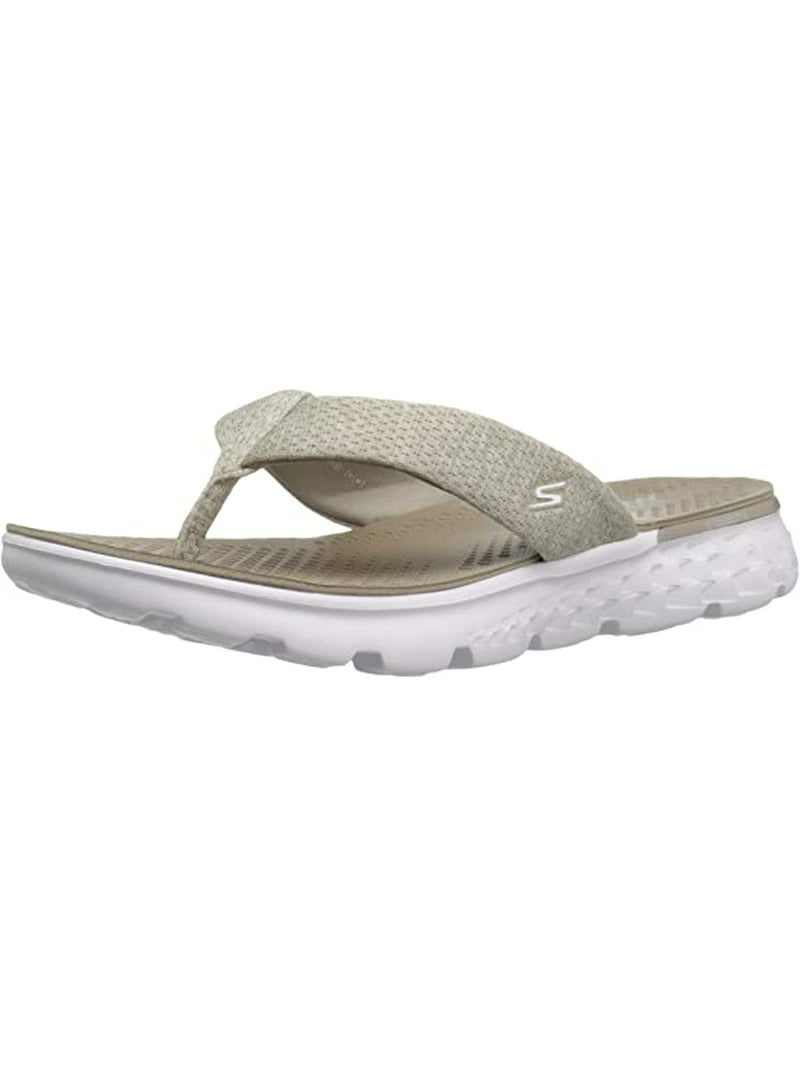 Skechers Performance Women's On The 400 Vivacity Flip Flop, Taupe/White, 7 M US -