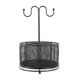 thumbnail image 1 of Organizador de escritorio con soporte para bolígrafos giratorio de 360 ​​grados, cesta multiusos, organizador de lápices de malla negra para limpiar u, 1 of 9