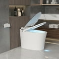 thumbnail image 2 of 10 in. Rough-In Tankless Elongated Bidet Toilet 1.28 GPF in White with Auto Flush, Blackout Flush, Remote Control, 2 of 11