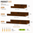 thumbnail image 2 of KAIWIN Brown Wood Floating Shelves Set of 3 (24/16/10In) - Wall Mounted Storage & Decor for Home, 2 of 5