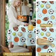 thumbnail image 5 of Football and Basketball Lightblue Pattern Round Tablecloth 70"x70", Wrinkle Resistant Wipeable Table Cover for Kitchen Dining Room Picnic Patio and Party, 5 of 6