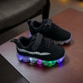 thumbnail image 4 of UTTOASFAY Toddler Shoes Toddler Baby Girls Boys Led Glow Breathable Shoes Kids Flying Knit Sequins Sneakers Black 2-2.5Year, 4 of 5