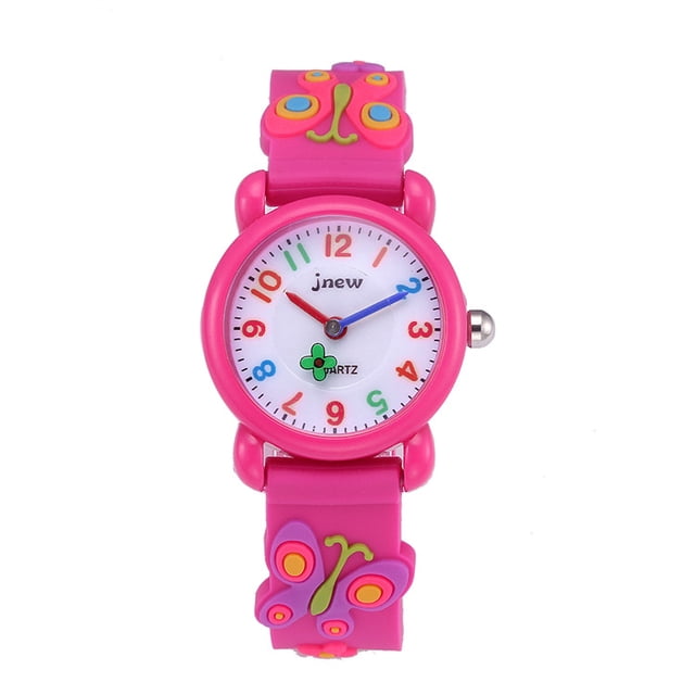 Children Watch with Silicone Strap 3D Butterfly Pattern Unisex