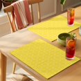 thumbnail image 4 of White Diamond Lattice Placemats Set of 4 Yellow Retro Plaid Texture Heat Insulation Washable Place Mats, Non-Slip Table Mats for Dining Table Party Kitchen Decor,13x19 Inch, 4 of 9
