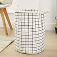 thumbnail image 2 of AMERTEER  Foldable Laundry Basket Simple Style Printed Toy Storage Bucket Dirty Clothes Basket Box Linen Fabric Canvas Organizer, 2 of 6