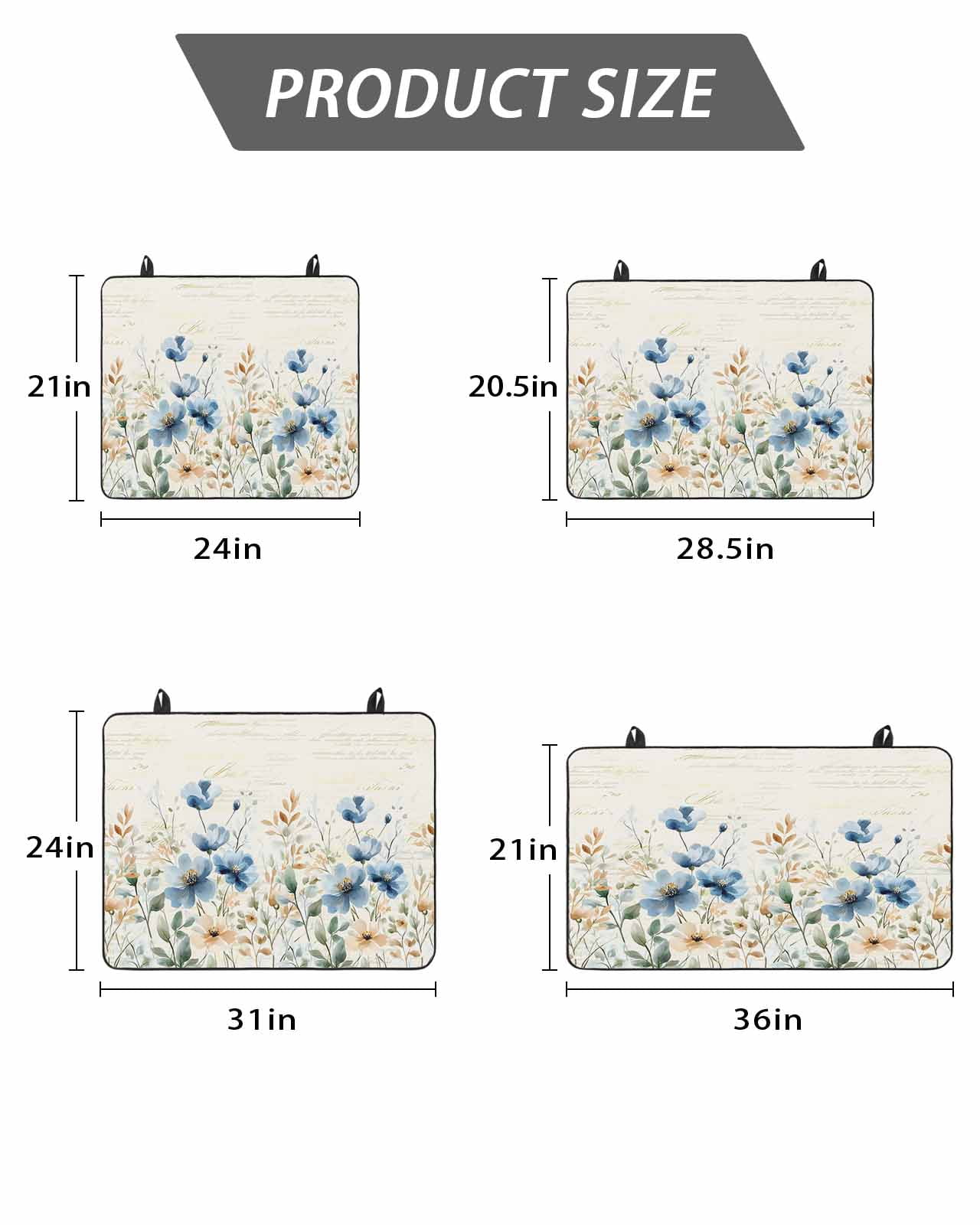 Stove Top Covers for Electric Stove, Blue Spring Floral Glass Stovetop Cover Protector, Summer Botanical Vintage Induction Cooktop Protector Oven Mat for Kitchen Countertop 24"x21"