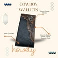 thumbnail image 4 of Leather Long Wallet Floral Embossed Tooled Bi Fold Soft Leather Texas Concho Lone Star Checkbook Style Cowboy Hand Crafted High End Mens Wallets Leather Gifts For Men (Black), 4 of 5