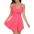 thumbnail image 3 of Biezeib Women's Summer Tankini Swimsuit , Solid Color High Waisted Ruched Drawstring Skirt Bathing Suits, 3 of 6