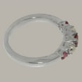 thumbnail image 4 of LBG British Made 10k White Gold Ring with Natural Pink Tourmaline & Cultured Pearl Womens band Ring - 33 size options - Size 4, 4 of 6