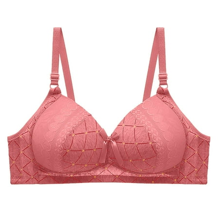 DJskiyers Plus Size Bra for Women Ultra-Soft Push Up Bras Wirefree Full Coverage Bralette High Support Bra Comfort Daily Bras Printed Lift Up Bra