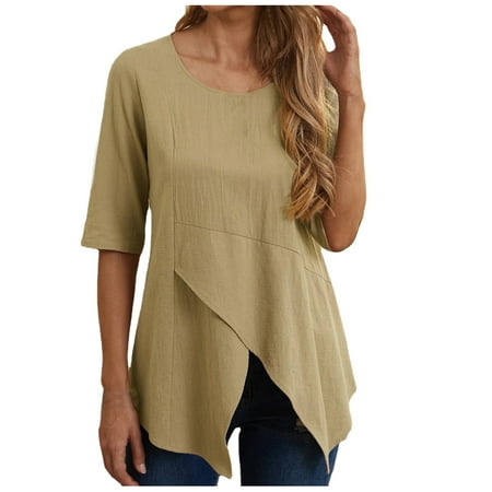 

koaiezne Top Blouse For Women Pockets Outdoor Fashion Causal T-shirt Scrub Top Casual Rainbow Shirt Women
