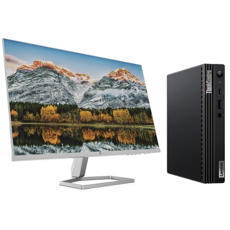Lenovo ThinkCentre M70q Home/Business Mini Desktop (Intel i7-11700T 8-Core  Intel UHD 750  16GB RAM  1TB PCIe SSD + 1TB HDD (2.5)  Wifi  Win 10 Pro) with M27fw 27in Monitor