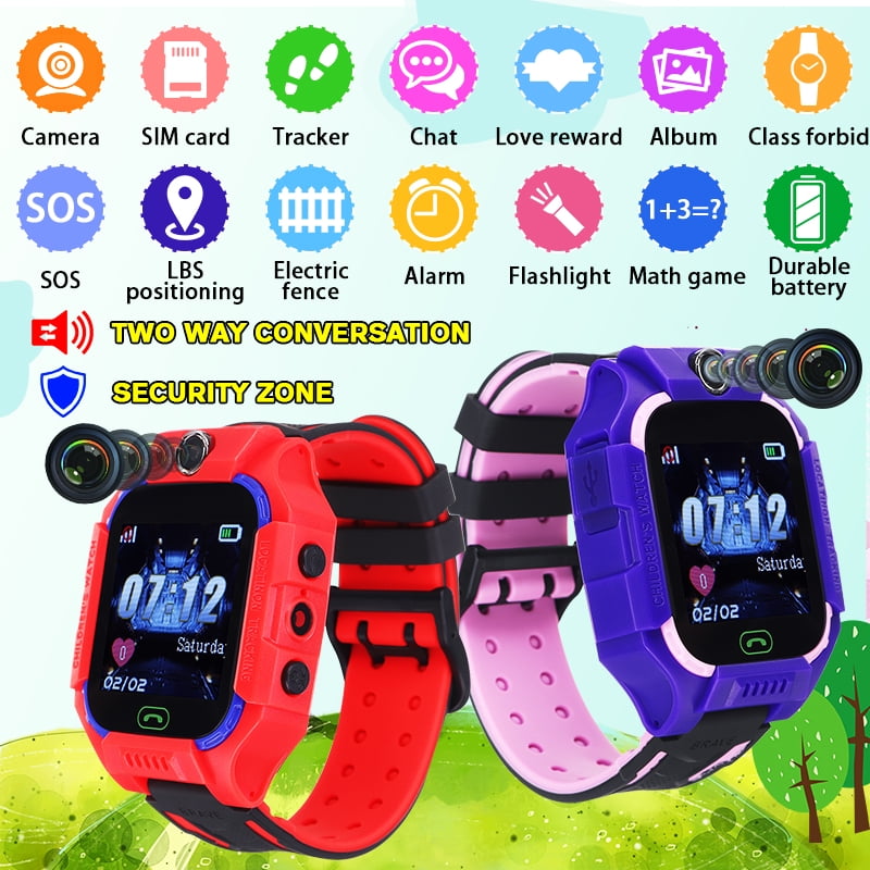 Kids Antilost Safety Smart Watch Camera Bracelet Phone Watch Children