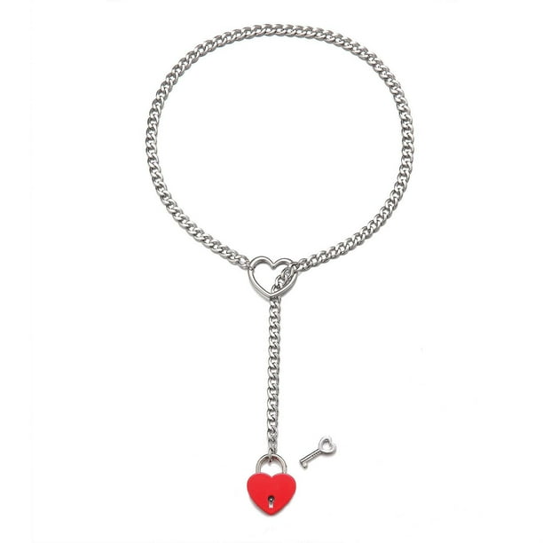 pstuiky Collares con candado de corazón: símbolos eternos del abrazo del amor. Joyería romántica con candado de corazón para sellar el afecto con estilo.