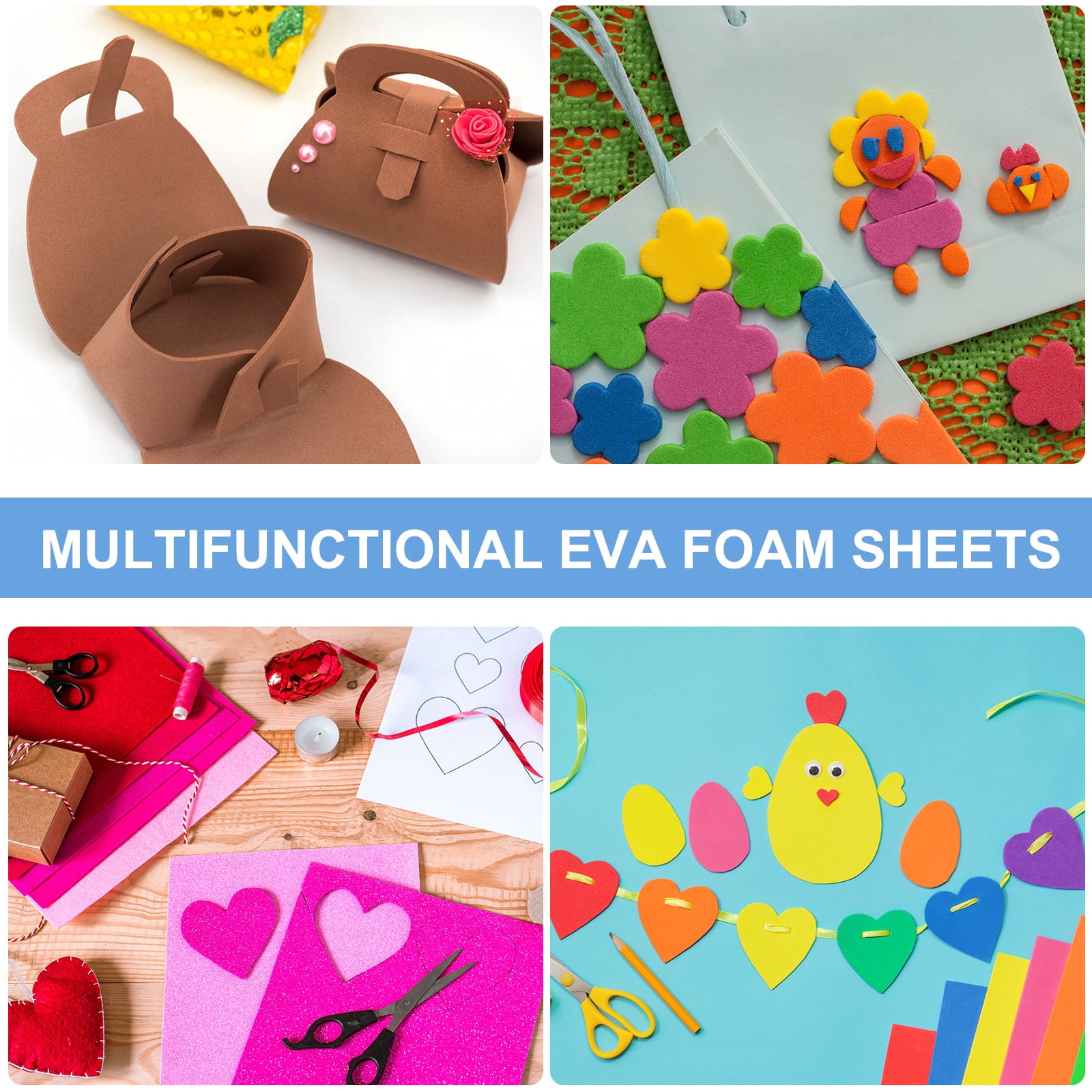 Uxcell 20Pcs Brown EVA Foam Sheets, 15.7 x 11.8 Inches 1mm Thick Foam Sheets for Crafts