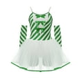 thumbnail image 3 of Sxiwei Women's Christmas Candy Cane Striped Mini Dress Ballet Dance Tutu Dress for Carnival Party Green 3XL, 3 of 7