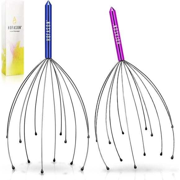 Scalp Massager, Handheld Head Massager Tingler, Scratcher for Deep Relaxation, Hair Stimulation and Stress Relief (2 Pack, Random Colors)