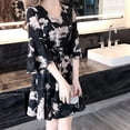 thumbnail image 3 of Idoravan Women's Dress Summer Fashion Women Dress Printing Knee Length Half Sleeve V-Neck Loose Elegant Dress, 3 of 9