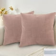 thumbnail image 4 of LYCAQL Pack of 2 Decorative Outdoor Solid Waterproof Throw Pillow Covers flax Linen Garden Farmhouse Cushion Cases for Patio Tent Balcony Couch Sofa 15.7x15.7 inch, 4 of 5