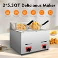 thumbnail image 5 of FOGGBET Commercial Countertop Gas Fryer with Baskets, 2 * 6L Deep Fryer Pot Stainless Steel Kitchen Oil Fryer,Lpg Fryer Fast Heating Fryer Set for Restaurant Home Kitchen(2 Baskets), 5 of 18