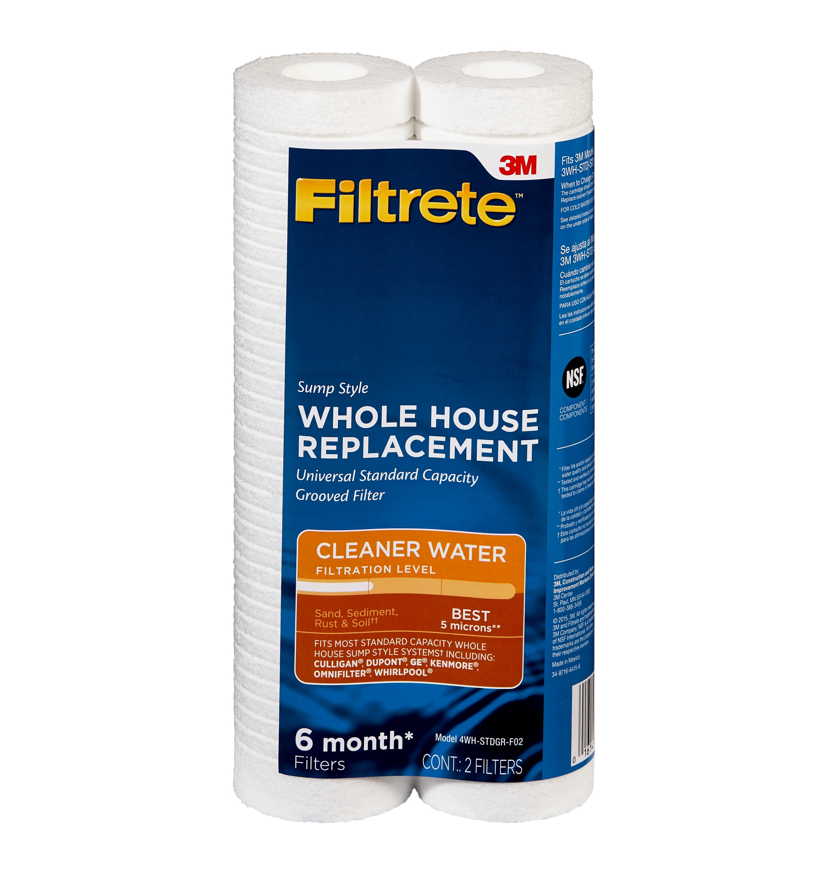 Filtrete Standard Capacity Grooved Replacement Whole House Filter, 4WH