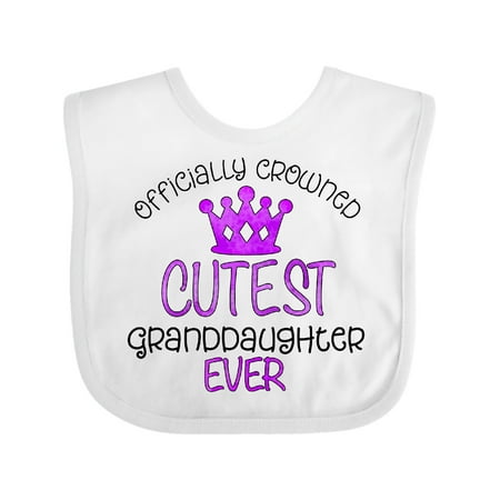 

Inktastic Officially Crowned Cutest Granddaughter Ever Gift Baby Girl Bib
