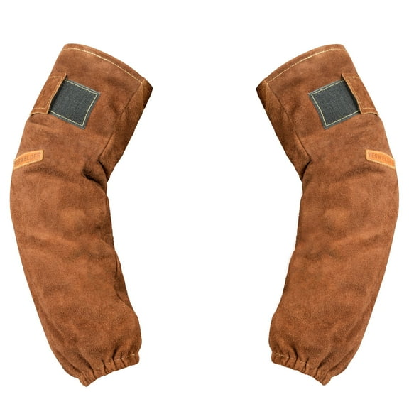 Heat-Resistant Leather Welding Sleeves - Flameproof Arm Protection for Welders (Men/Women)