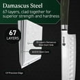 thumbnail image 4 of Cuchillo Nakiri Hexclad de acero inoxidable damasco japonés de 6.5 pulgadas, 4 of 8