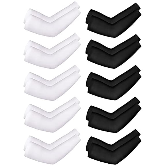 Boao 10 Pairs UV Arm Sleeve for Men Women Cooling Tattoo Cover up Compression Sun Protection Sleeves for Outdoor Activities