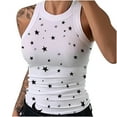 thumbnail image 1 of Fridja Débardeur Sans Manches à Col Rond Imprimé Étoile pour Femmes, Blouse de Sport, 1 of 5