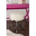 thumbnail image 3 of Ollie White Faux Fur Stool, 3 of 6