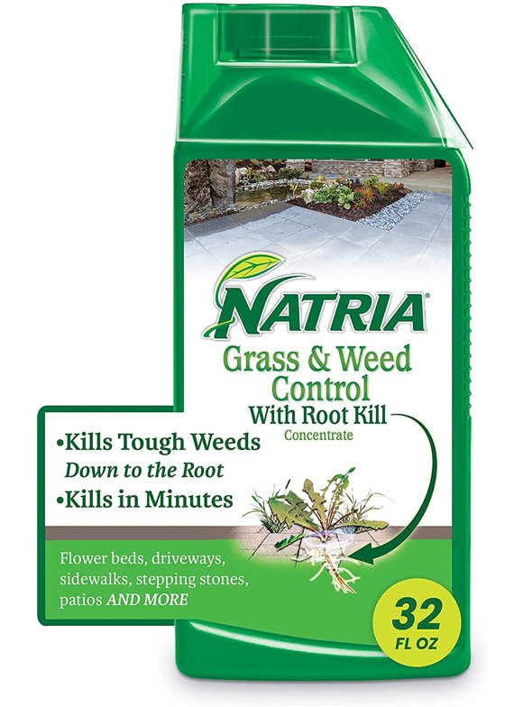 Natria 706500A Grass & Weed Control with Root Kill Herbicide Weed Killer, 32-Ounce, Concentrate