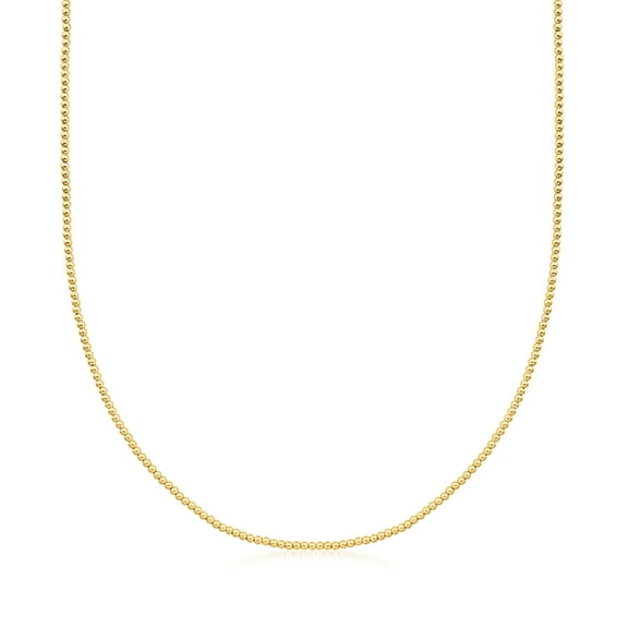 Pure Collection by Ross-Simons Italian 2mm 14kt Yellow Gold Bead Necklace, Women's, Adult
