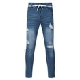 thumbnail image 4 of KaLI_store Mens Jeans Mens Jeans Slim Fit Skinny Denim Stretch Tapered Jean Pants Light Blue,M, 4 of 5