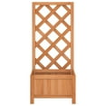 thumbnail image 4 of vidaXL Planter with Trellis Brown Solid Wood Fir, 4 of 7