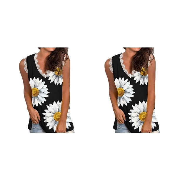 Sonducket Chaleco sin mangas para mujer, jersey holgado Sexy, camiseta sin mangas para vacaciones en la playa, Top básico de verano, ropa Tipo 8 XXL 2piezas