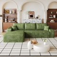 thumbnail image 2 of 107" Plush Corduroy Cloud Sectional Sofa with Chaise, Green, 2 of 8