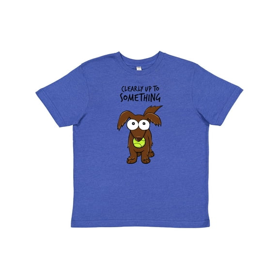 Inktastic Clearly Up To Something-long haired dachshund Youth T-Shirt