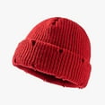 thumbnail image 2 of SHTXOZHI Winter Men Women Beanie Knitted Warm Hats Unisex Ripped Cuffed Beanies Caps, 2 of 2