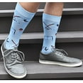 thumbnail image 7 of MeMoi Men's "Hockey Lovers" Rayon from Bamboo Blend Novelty Crew Sock - Mens - Male, 10-13, Light Blue, 7 of 7