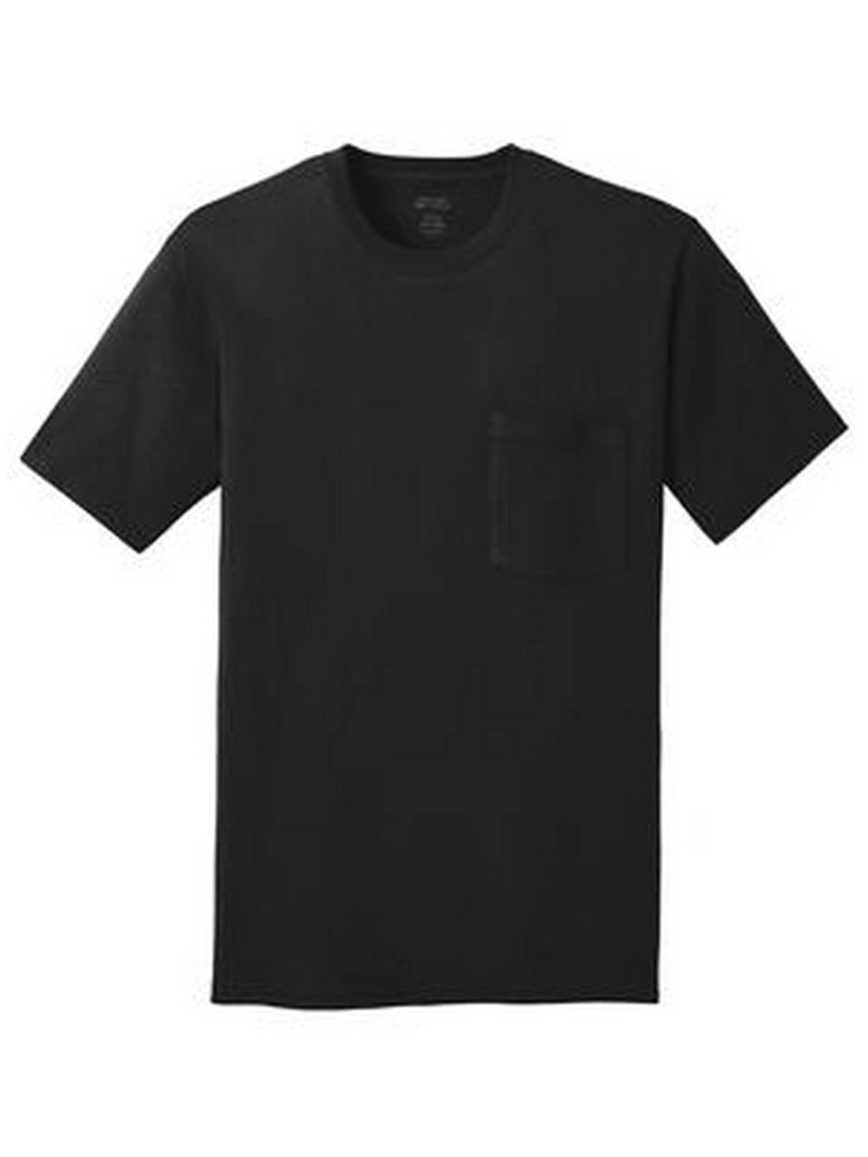 Port & Company 100% Cotton Pocket T-Shirt - Jet Black - X-Large