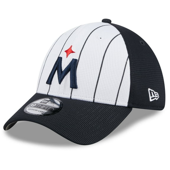 Men's New Era White Minnesota Twins 2025 Batting Practice 39THIRTY Flex Hat