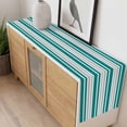 thumbnail image 4 of Teal Stripes Table Runner - 70 Inch Long, Kitchen Dining Table Runner Dresser Scarves, Modern Minimalist Horizontal Ombre Lines Farmhouse Decor for Coffee Tables Wedding Party Banquet, 4 of 8