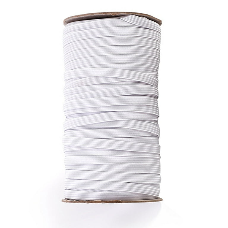 Elastic Bands Cord Width Braided Elastic 128 Yards Length 1/4 Inch Cord  Elastic Rope Bungee White Heavy Stretch Knit Elastic Spool High Elasticity  Knit Elastic Band for DIY Sewing Crafts(White) 